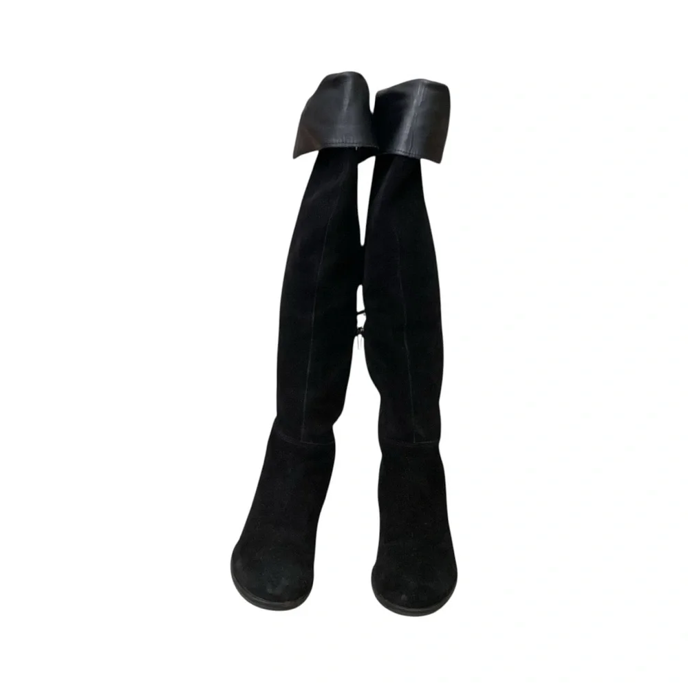Steve Madden Orabela Black Suede Leather Over-the-Knee Boots
